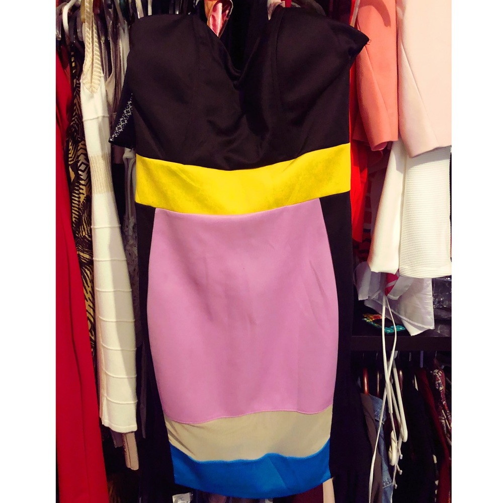 Hot Miami Styles - Color block cocktail dress